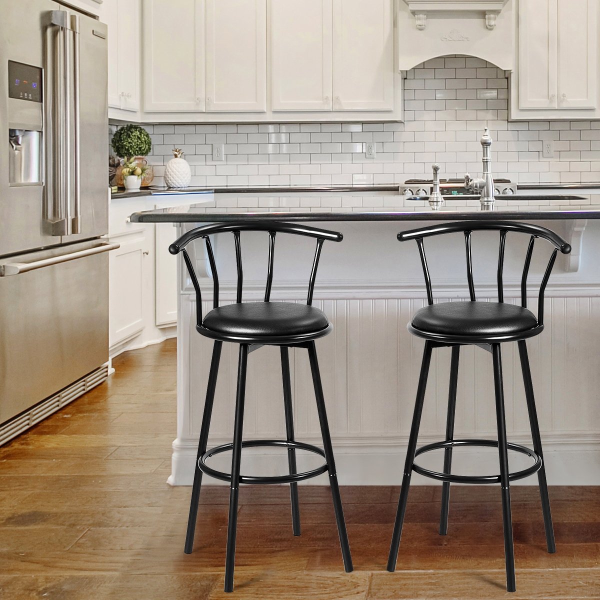 Conjunto de 2 cadeiras de jantar com encosto ergonômico - Cinza - Image 2