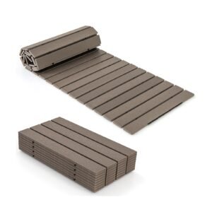 Caminho reto de jardim externo de 242 cm, em rolo, para pátios - Cinza