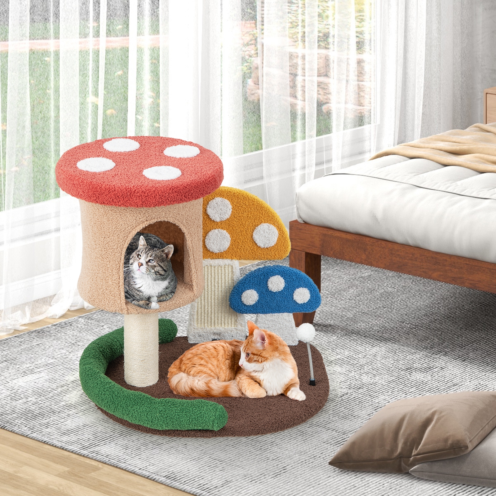 Árvore para Gatos 4 em 1 com Casinha e Plataforma - Multicolorida - Image 3