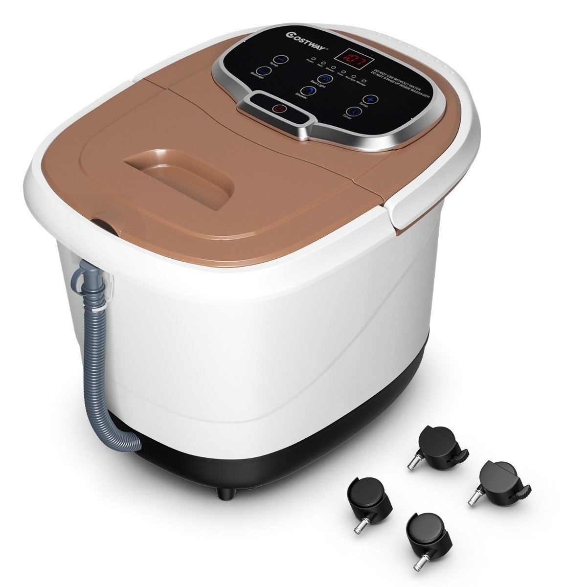 Luminária de Pé Luminária de Pé com Cúpula de Tecido em Ferro Niquelado Ø 35,5 x A 152 cm para Lâmpadas E27 MAX 40W - Image 2