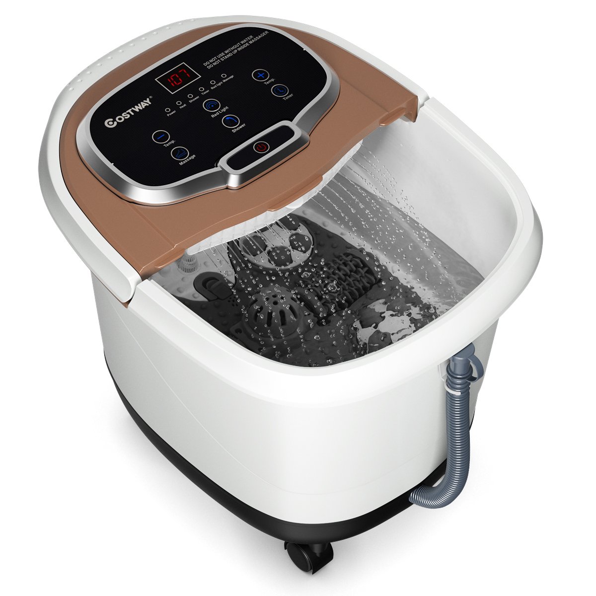 Luminária de Pé Luminária de Pé com Cúpula de Tecido em Ferro Niquelado Ø 35,5 x A 152 cm para Lâmpadas E27 MAX 40W - Image 3