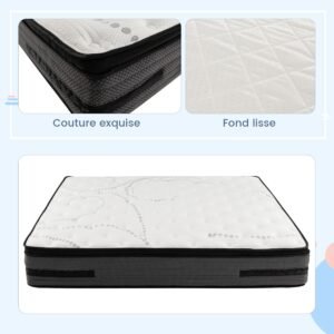 Colchão híbrido de espuma viscoelástica com gel refrescante, 32 cm de altura, 140 x 200 cm