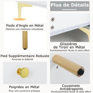 Suporte para TV de 55 polegadas com gavetas, console, móvel para TV, console de TV