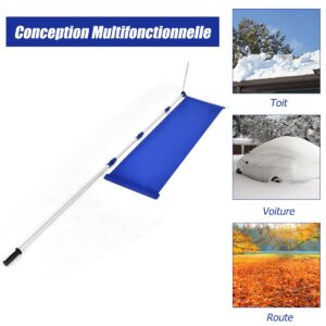 Ferramenta leve para remoção de neve em telhados, com cabo telescópico ajustável, de 6 a 6,4 metros (20/21 pés)