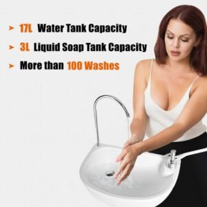 Lavatório portátil com rodinhas para camping e festas.