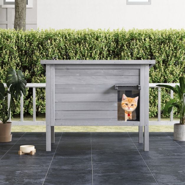 Casinha de gato externa isolada com espuma isolante em toda a volta - Cinza escuro - Image 2
