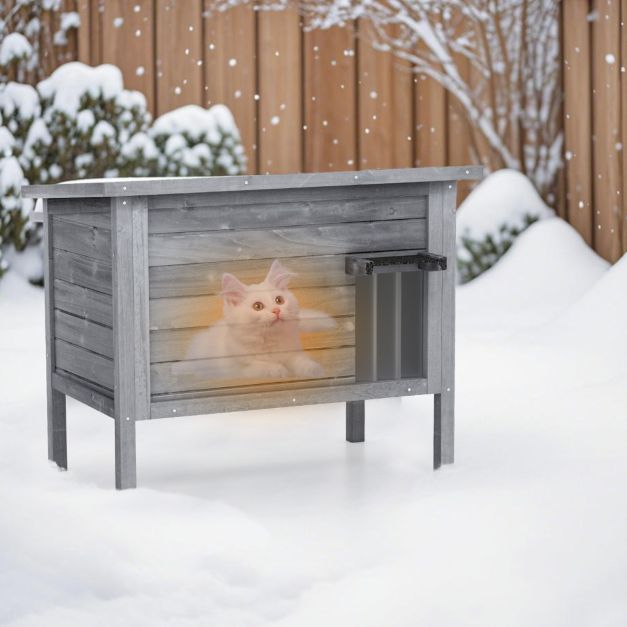 Casinha de gato externa isolada com espuma isolante em toda a volta - Cinza escuro - Image 3