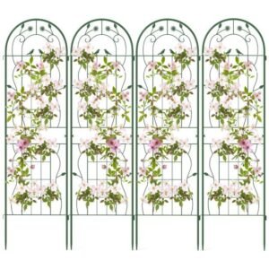Treliça de metal para jardim, ideal para plantas trepadeiras (2/4 unidades) - Conjunto com 4 peças