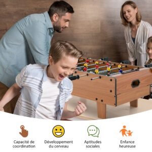 Mesa de jogos combinada 4 em 1: Pebolim, Bilhar, Pingue-pongue, Hóquei. Acessórios completos. Mesa com diversos jogos para crianças e adultos.