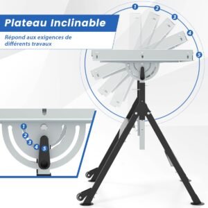 Mesa de soldagem dobrável com tampo de 76 x 51 cm e 2 rodas fixas - Preta