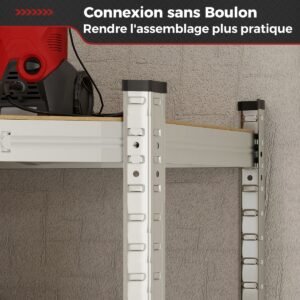 Estante de canto ajustável com 4 níveis para garagem, armazenamento e utilidades - Prata