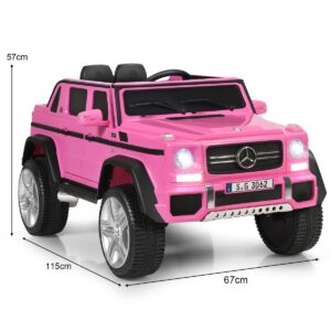 Jeep Mercedes-Benz Maybach licenciado, 12V, movido a bateria, com suspensão, rosa.