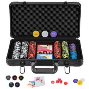 Conjunto de 300 fichas de poker Texas Holdem de 14 gramas da Claytec.