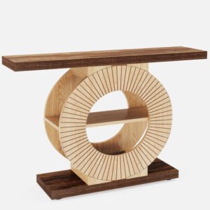 Tribesigns mesa de console elegante, castanho rústico