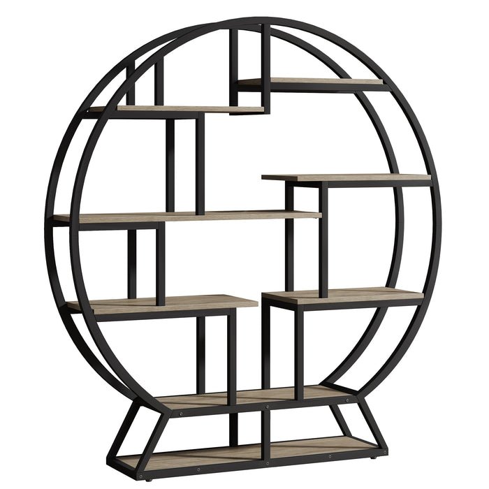 Tribesigns estante redonda de 63 polegadas com prateleiras escalonadas