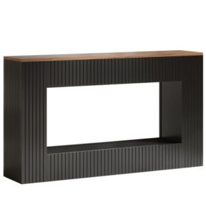Tribesigns mesa de console com espaço de armazenamento, cor nogueira e preto