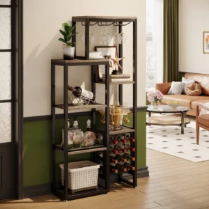 Tribesigns suporte para garrafas c/ 5 andares de armazenamento