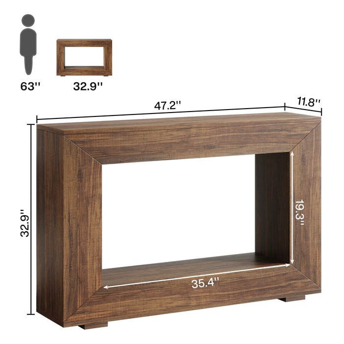 Tribesigns mesa de console rústica, 119 cm com espaço para armazenamento - Image 2
