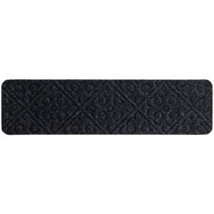 Conjunto de 15 tapetes antiderrapantes para escadas, com material impermeável, ideais para crianças, idosos e animais de estimação - Cinza