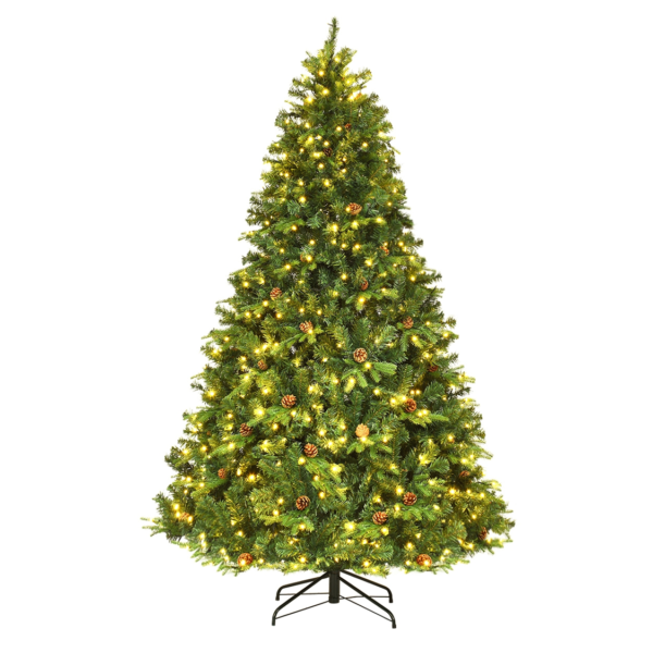 Árvore de Natal artificial com luzes LED de 225 cm