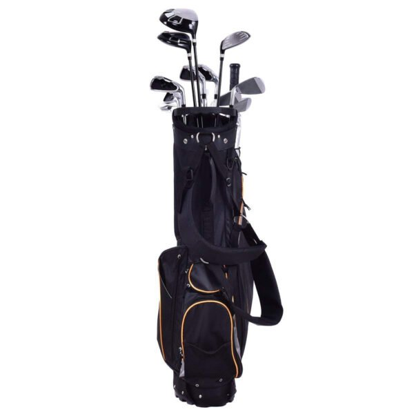 Bolsa de golfe de 9 polegadas com suporte, divisórias, bolsos de transporte e armazenamento.