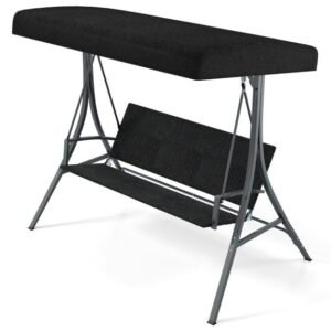 Banco de jardim em arco de madeira com pérgola - Natural