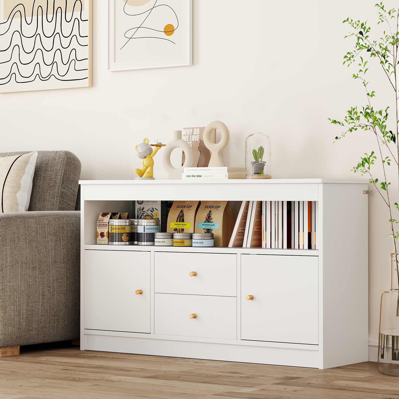 Rack de armazenamento dobrável de metal de 4 camadas com rodas traváveis ​​- preto - Image 3