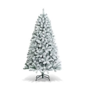 Árvore de Natal artificial flocada de neve de 2,3 m com 1010 pontas