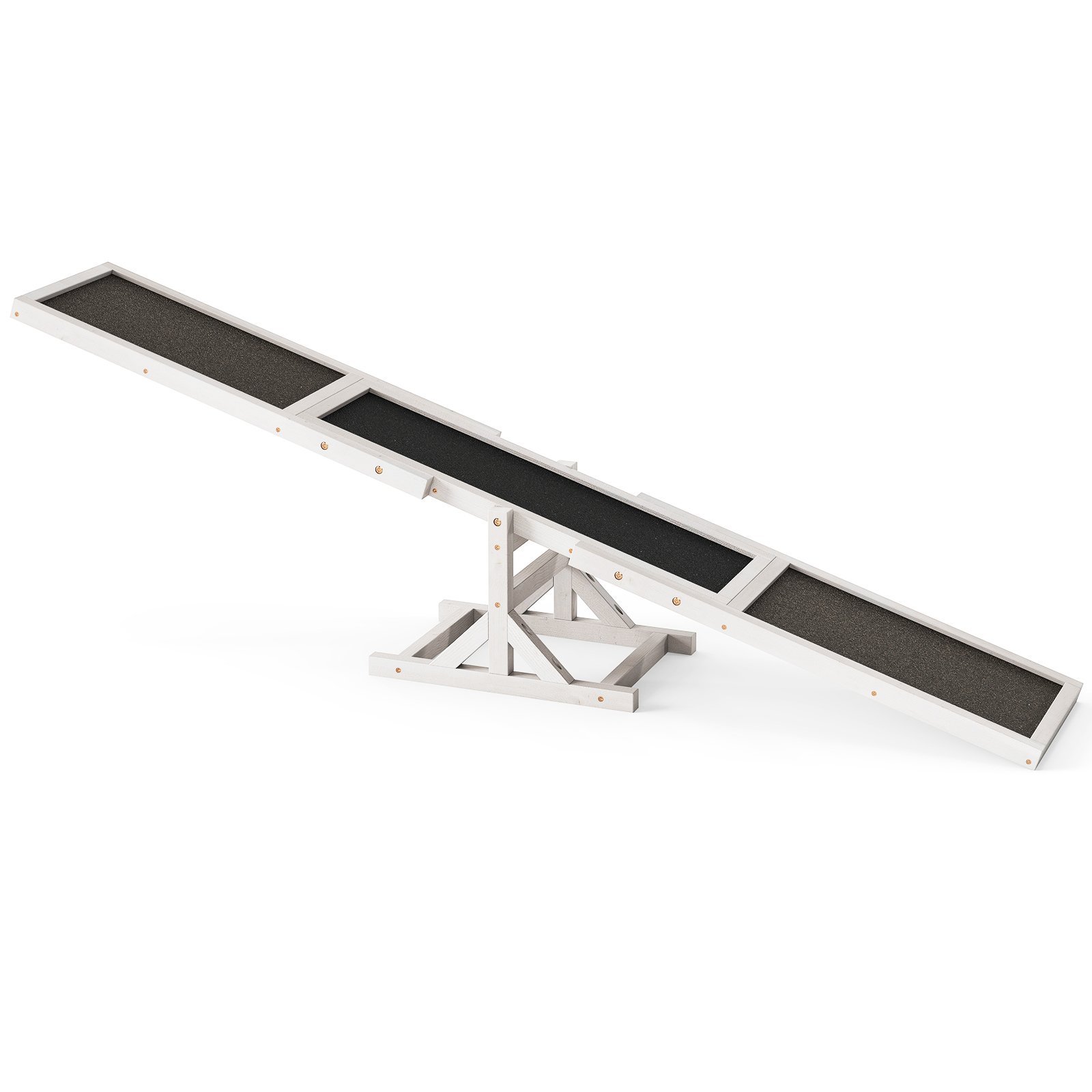 Conjunto de brinquedos de gangorra de agilidade para cães de madeira e exercícios para cães, brinquedo de corrida, equipamento de treinamento de equilíbrio amarelo