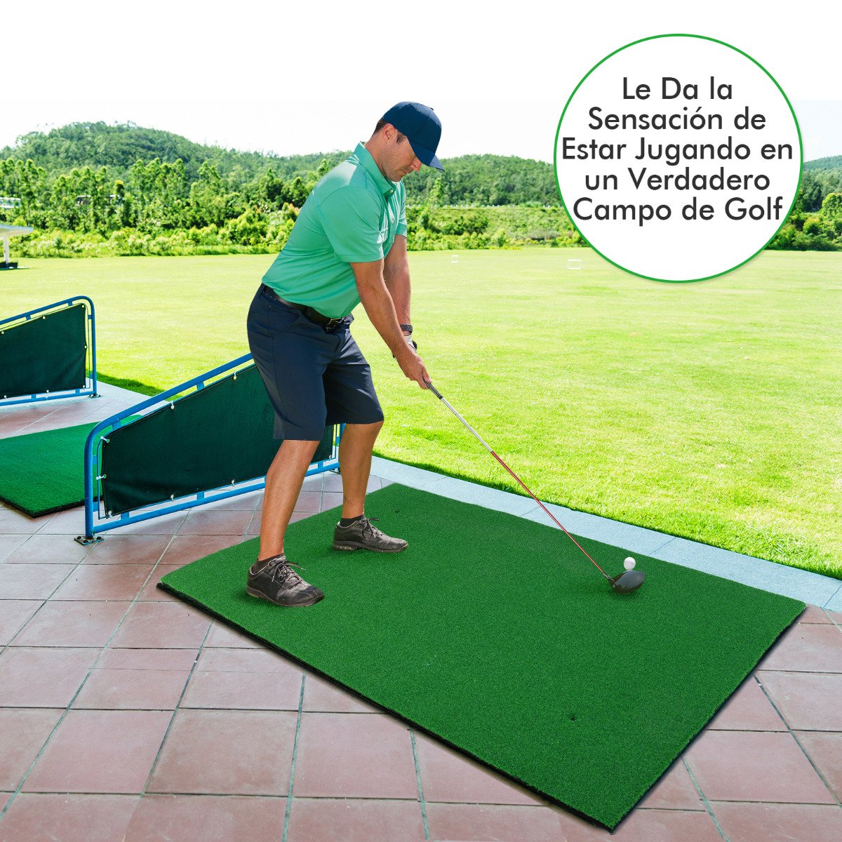 Tapete de treino de golfe de 1,5 m x 1 m com relva sintética - Image 4