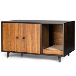 Caixa de areia para gatos com divisória para gatos grandes e gatos - Kitty-Coffee