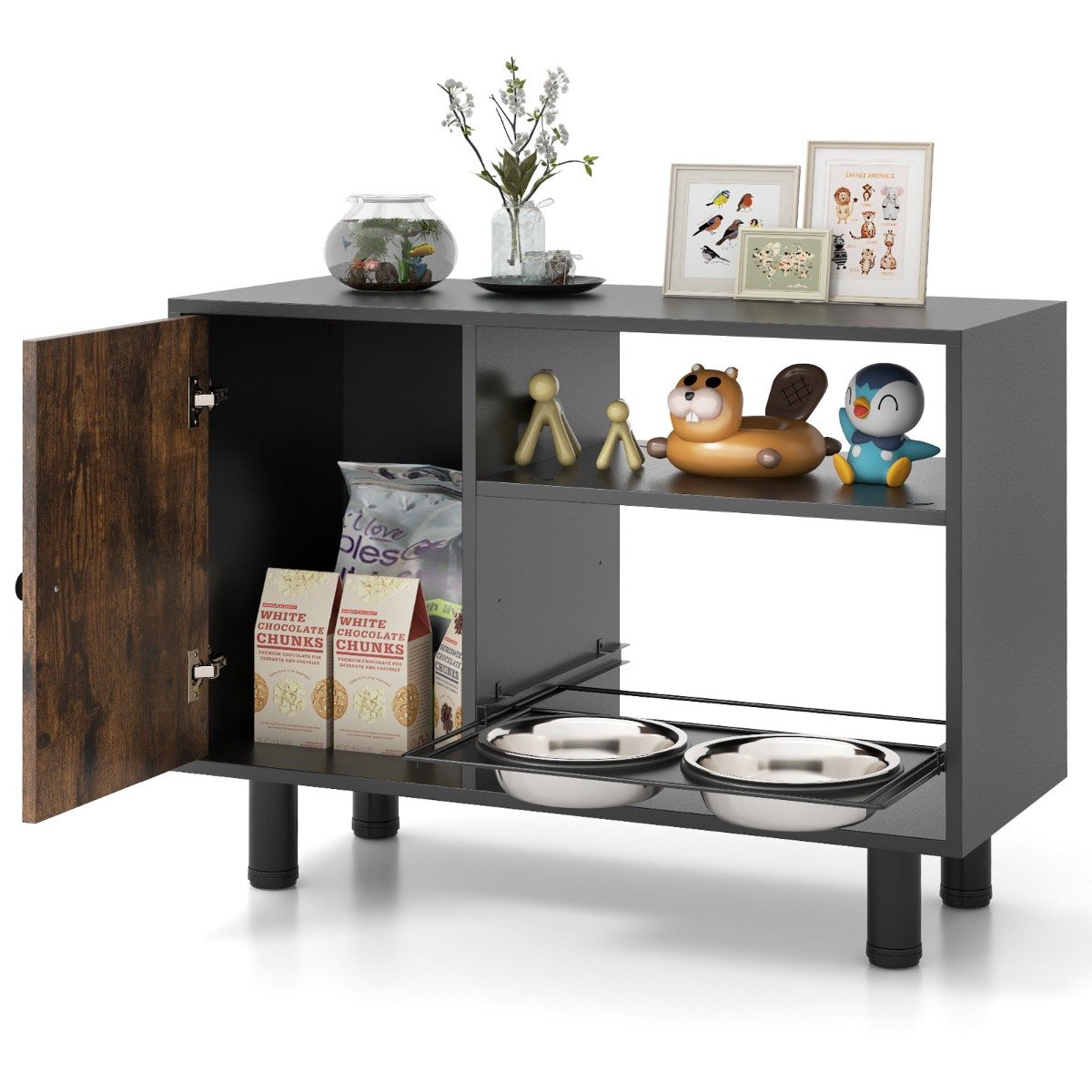 Gaiola de metal dobrável para cães de 96 cm/120 cm, resistente, com rodízios rolantes com trava - P - Image 2