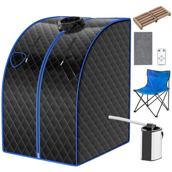 Mini sauna a vapor de 3 litros com função de atomização, sauna doméstica, 78 x 87 x 101 cm, preta.