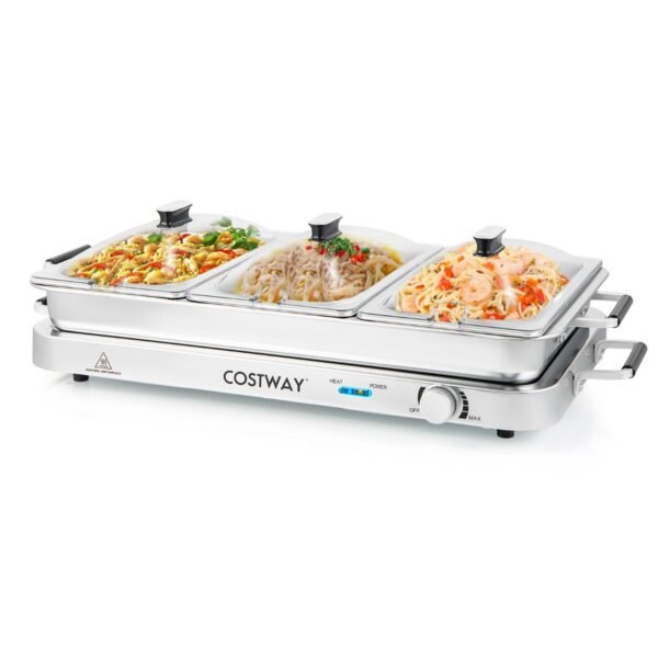 Recipiente elétrico 3 em 1 para aquecimento de alimentos com controlador de temperatura até 150 °C, 450 W, 9 L