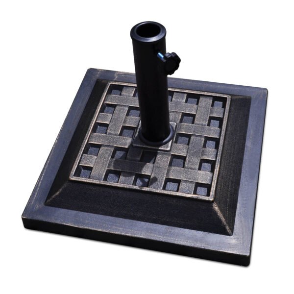Base para guarda-sol de pátio com mecanismo de rosca ajustável para jardim.