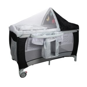 Berço de viagem e cercadinho com bolsa e mosquiteiro - Azul