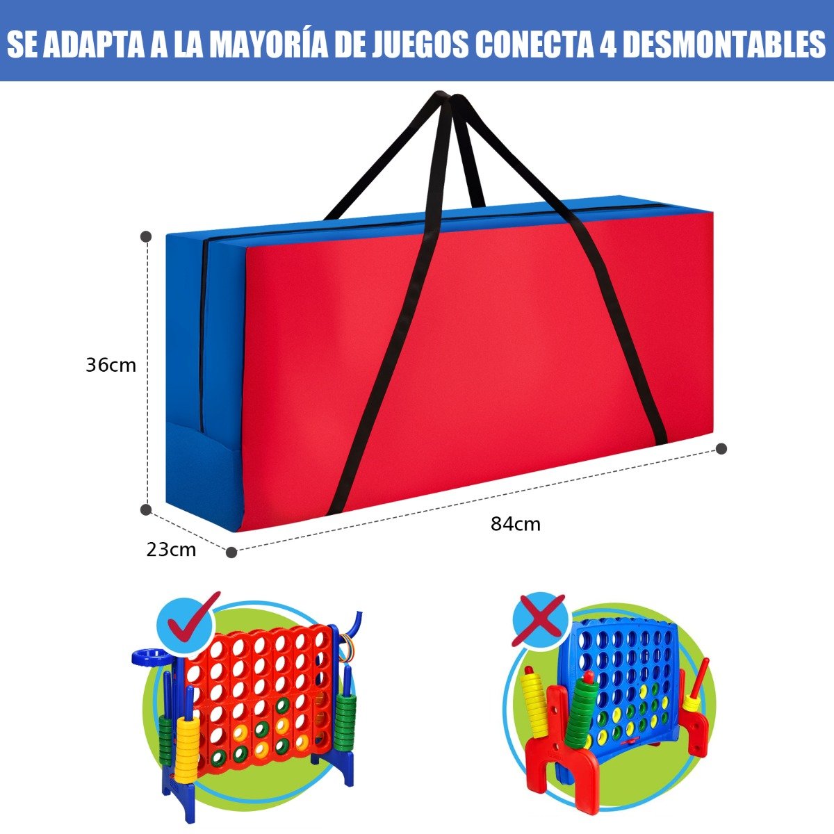 Bolsa gigante para guardar e transportar o jogo Jumbo 4 em Linha (somente a bolsa). - Image 2