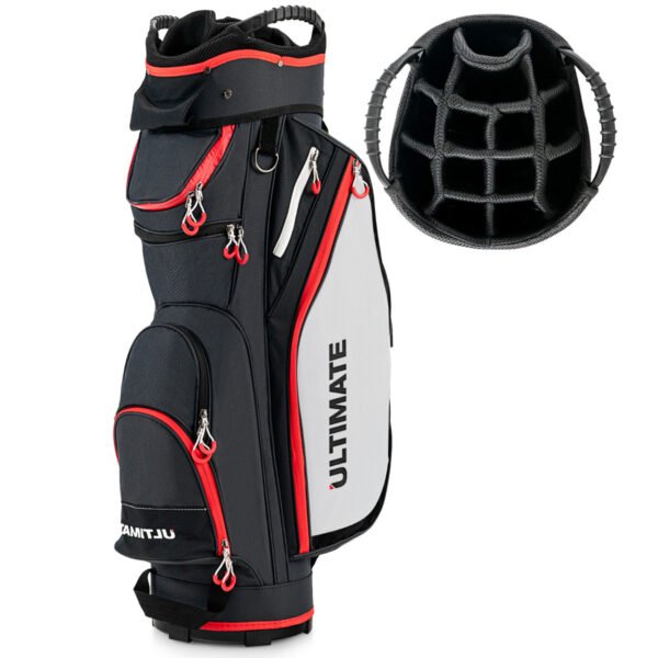 Bolsa para carrinho de golfe leve e de grande capacidade com bolsa térmica para bebidas - Preta