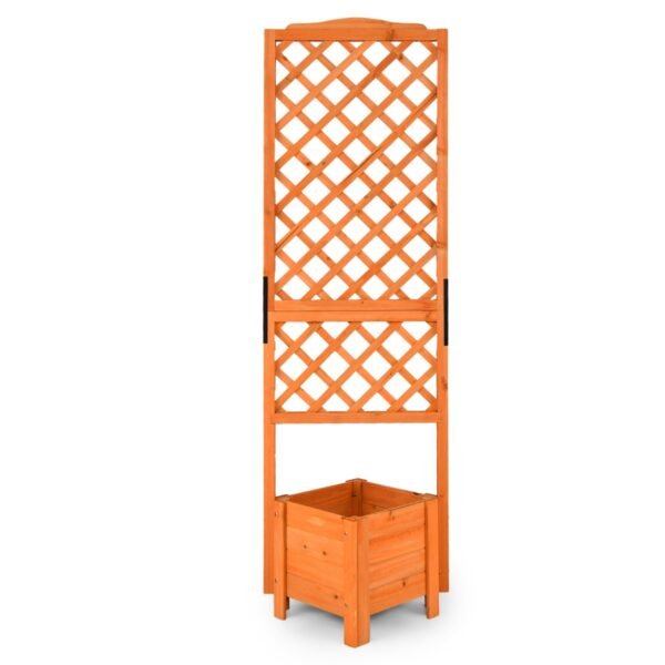 Canteiro elevado de 180 cm com treliça e floreira - Laranja