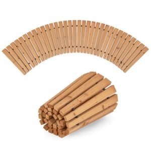 Passarela de jardim de madeira de abeto curvada de 2,13 m (7 pés) com superfície antiderrapante - cor natural