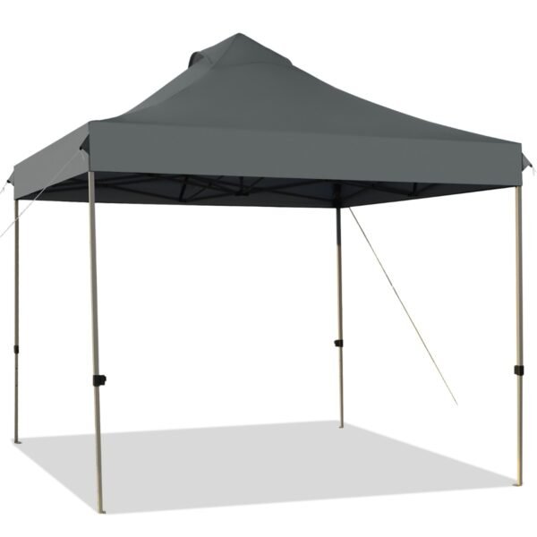 Tenda portátil dobrável de 3m x 3m para eventos e festas, ajustável, com bolsa de transporte com rodinhas - Cinza