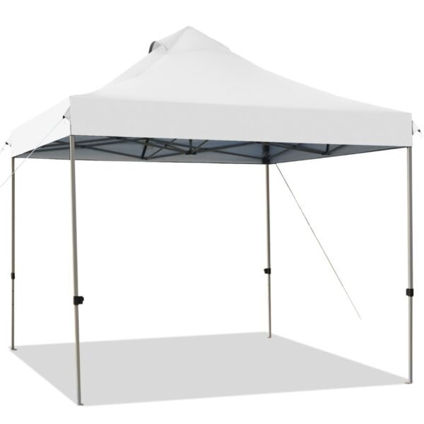 Tenda portátil dobrável de 3m x 3m para eventos e festas, ajustável, com bolsa de transporte com rodinhas - Branca