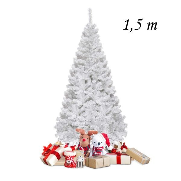 Árvore de Natal artificial branca de PVC de 1,5 m