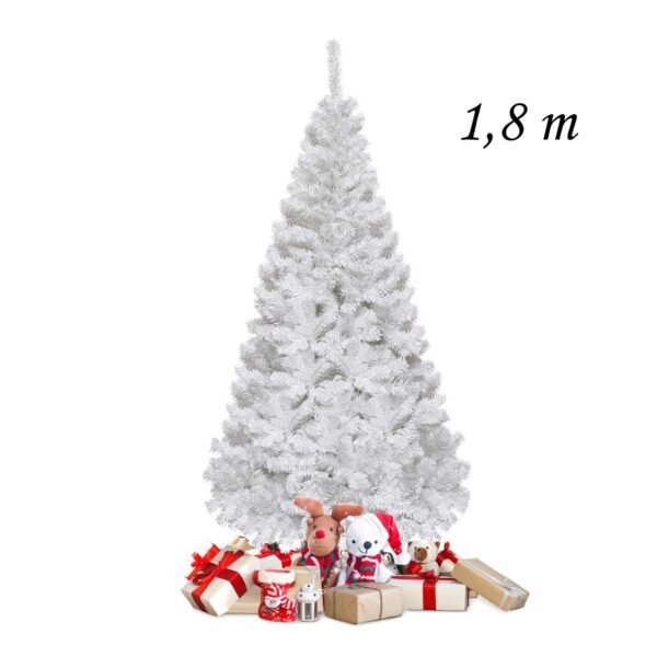 Árvore de Natal artificial branca de PVC de 1,83 m com suporte - 1,83 m