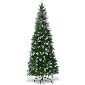 Árvore de Natal artificial em formato de lápis, com pinhas, de 1,5 / 1,8 / 2,3 metros.