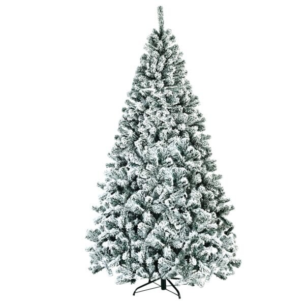 Árvore de Natal artificial flocada com neve, 2,3 m de altura, com 1010 pontas.