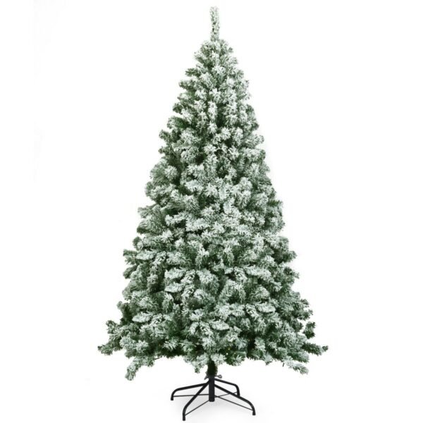 Árvore de Natal artificial de 1,83 m com flocos de neve, articulada e com 928 pontas.