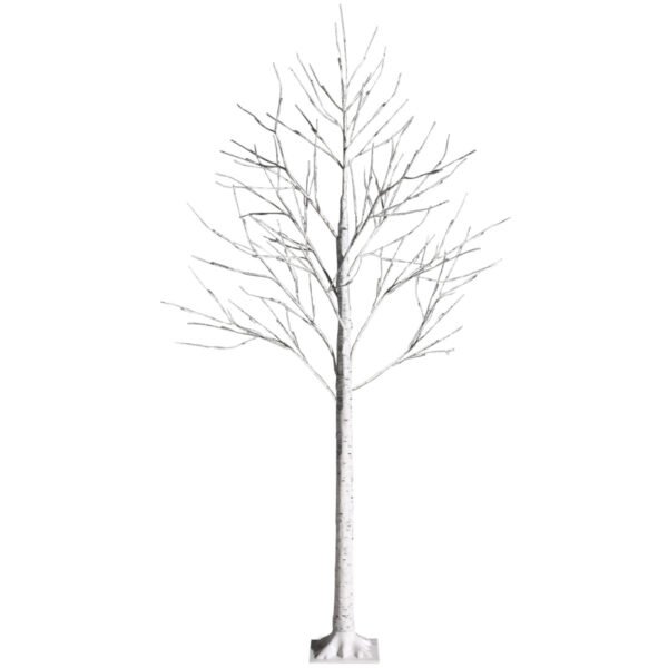 Luminária em forma de árvore, imitação de bétula, 120 cm, com luzes LED.