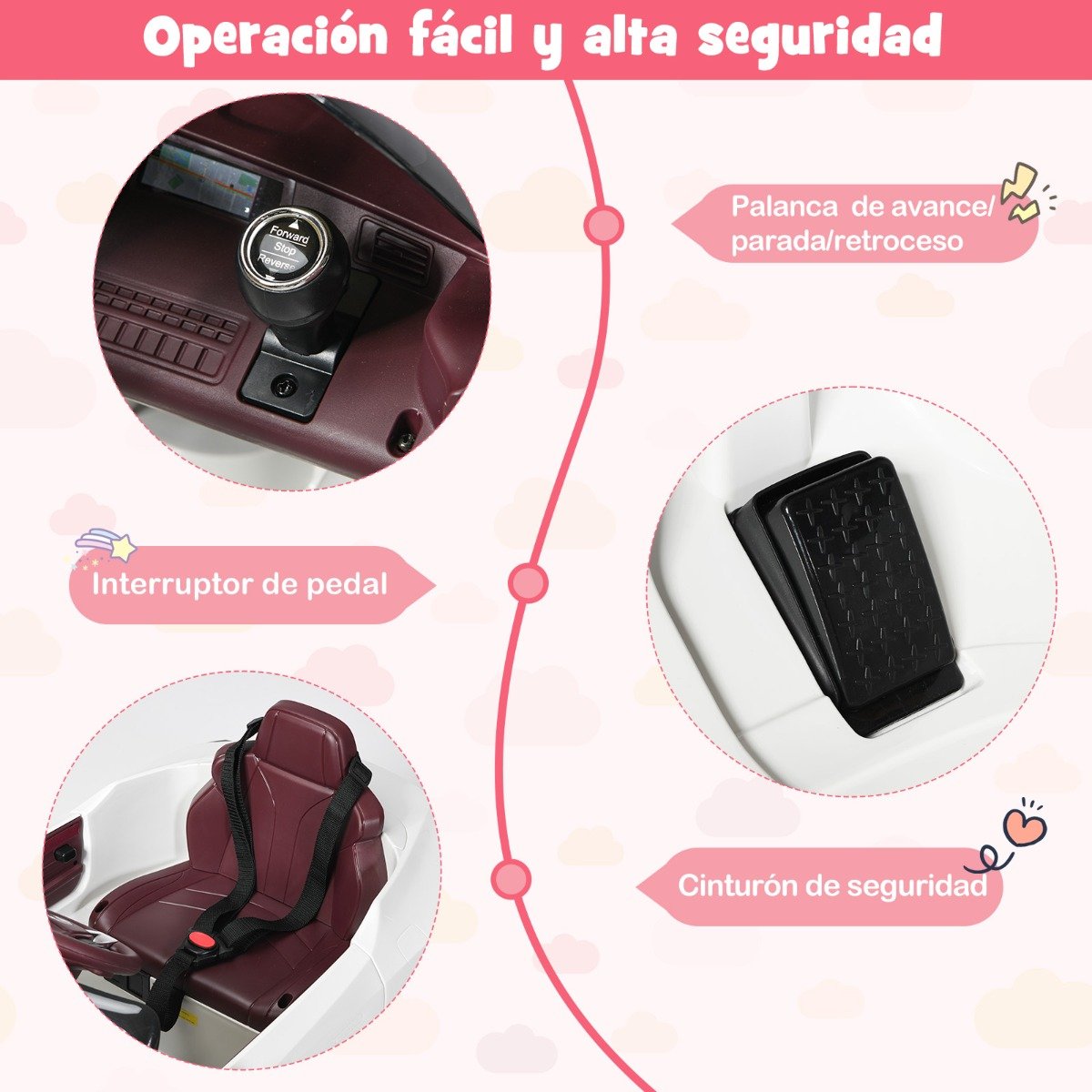 Carrinho elétrico infantil Lexus LC500 branco com controle remoto 2.4G, luzes de LED e música. - Image 4