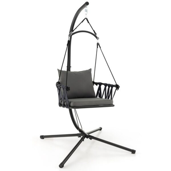 Cadeira suspensa com suporte - Cinza
